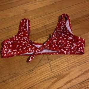 Girls Ditsy Foral Knot Front Bikini